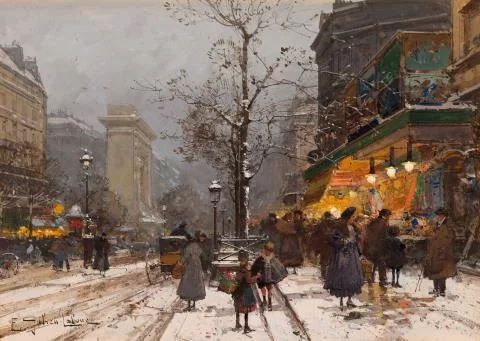 Eugène Galien — Boulevard Bonne - Nouvelle sous la neige