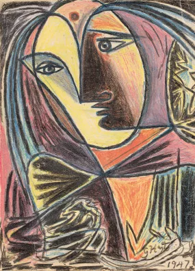 George Keyt — Frauenkopf, 1947