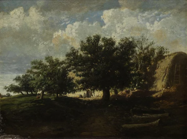 Théodore Rousseau — Ferme ensoleillée