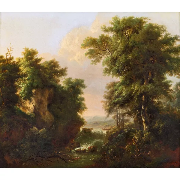 Théodore Rousseau — Attribué à THÉODORE ROUSSEAU — Paysage.