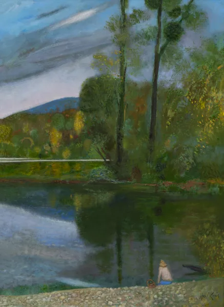 René Genis — Paysage la pêche rose (Jura)