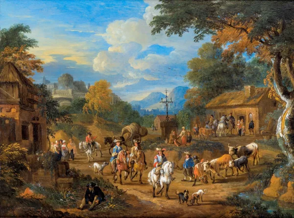 Mathys Schoevaerdts — Cavaliers traversant un village