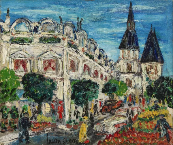 Lucien Génin — L'entrée d'un grand hôtel à Bordeaux