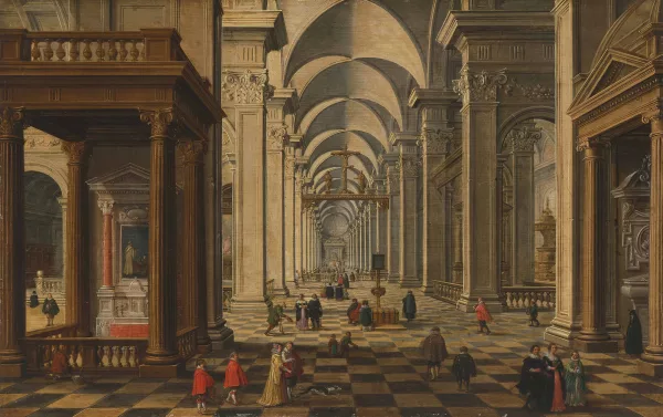 Bartholomeus van Bassen — Belebtes Kircheninterieur