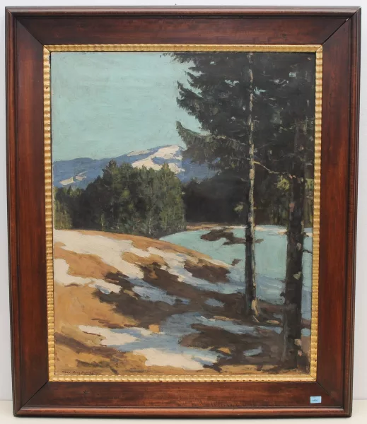 Max Angerer — Landschaft bei Schneeschmelze