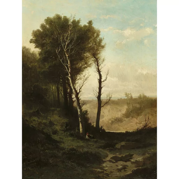 Edoardo Perotti — Landschaft mit rastendem Bauer.