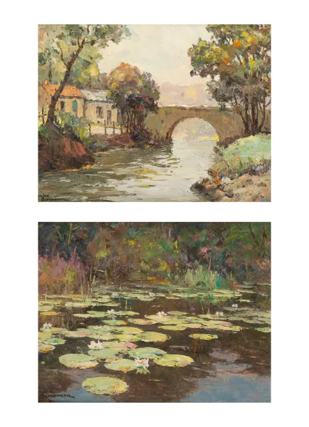 André Beronneau — André BERONNEAU (1886-1973), deux huiles sur bois