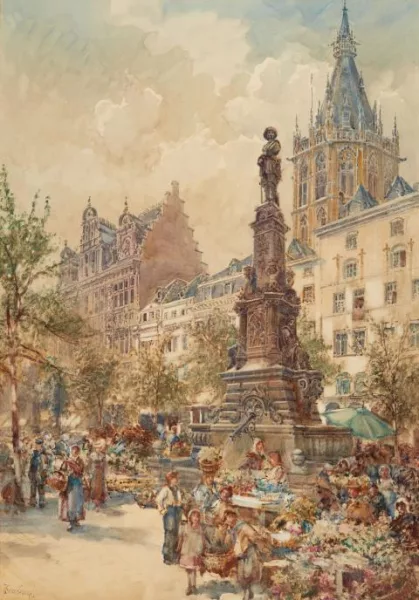Thomas Greenhalgh — Blumenverkäufer auf dem Alter Markt in Köln