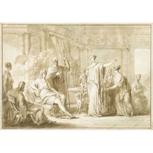 Napoleone Angiolini — Attribué à NAPOLEONE ANGIOLINI — Télémaque et Mentor chez Idoménée, roi des Dauniens