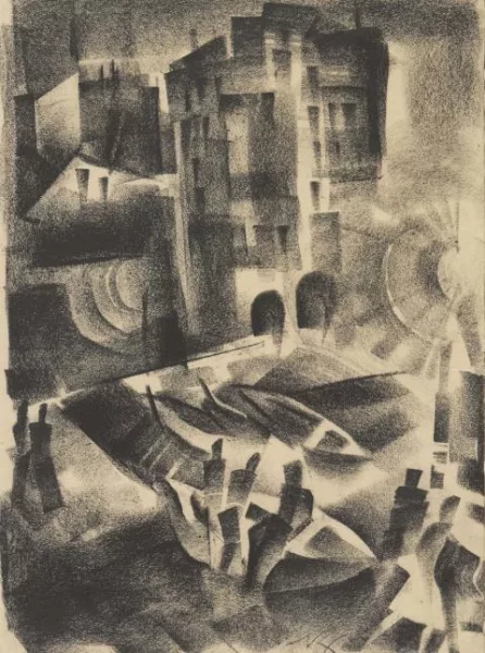 Richard Ziegler — Italienisches Hafenmotiv. Fischer am Quai