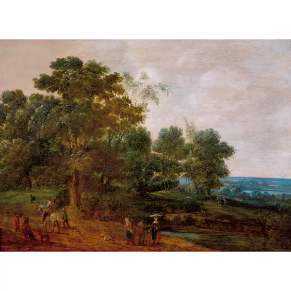 Pieter Meulener — Waldlandschaft mit Figurenstaffage
