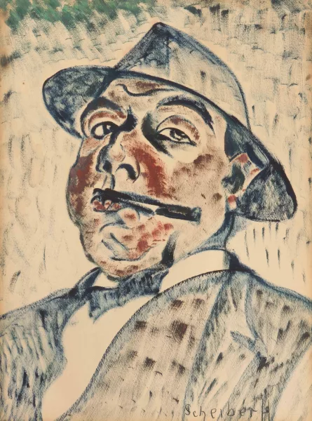 Hugo Scheiber — Mann mit Hut und Zigarette