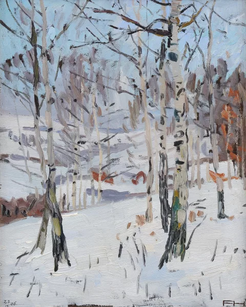 Felix Hollenberg — Birken im Schnee" (hinter dem Schönblick)