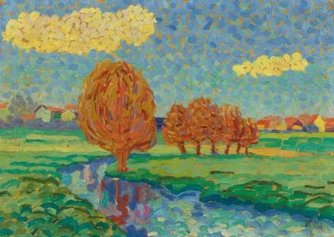 Eberhard Viegener — Weiden am Bach (Rote Bäume)