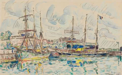 Paul Signac — Saint-Malo. Goélettes à quai