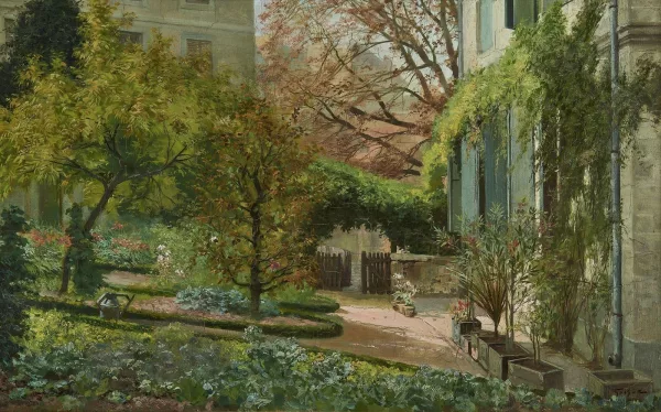 Adolphe Grison — Vue sur un jardin