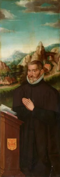 Jan Claeissens — Vier Tafeln: Die Hleiligen Lorenz, Georg, Franz von Assisi sowie ein kniender Stifter