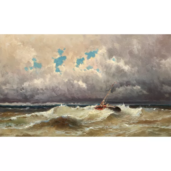 Émile Godchaux — Navire sur une mer agitée.