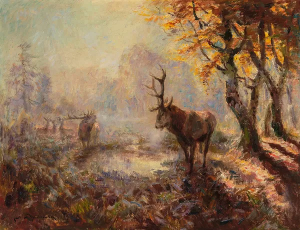 Karl Ritter von Dombrowski — Cerfs dans une clairière