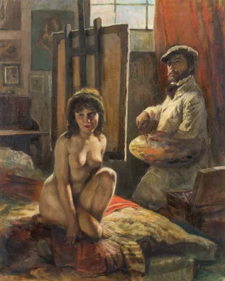 Lajos Markos — Im Atelier