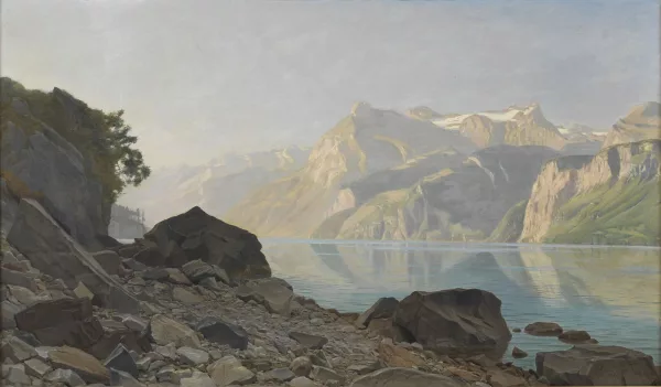 Paul Gustave Robinet — Paysage de montagne et lac