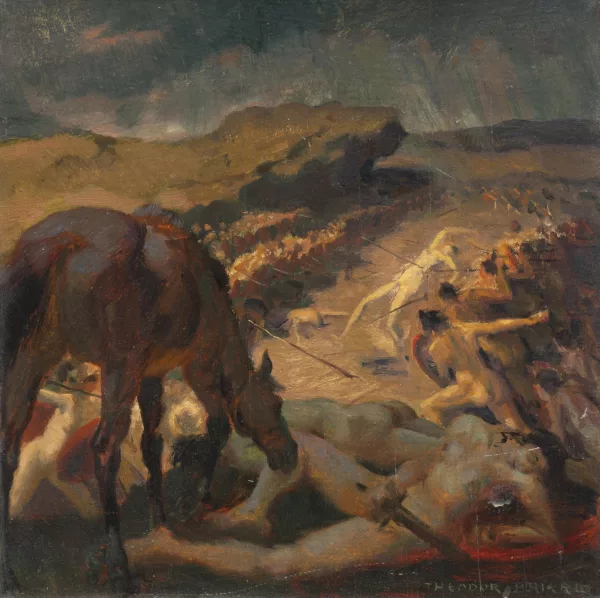 Theodor Baierl — Etude d'une scène de bataille
