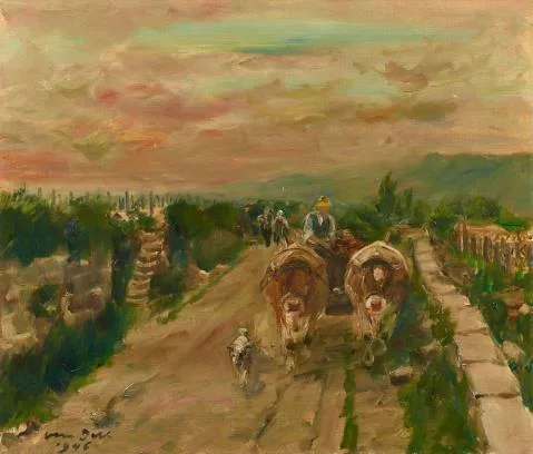 Otto Dill — Ochsenfuhrwerk im Wingert