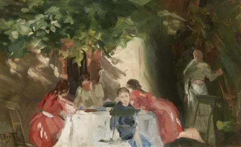 Ferdinand Brütt — Familie Brütt im Garten