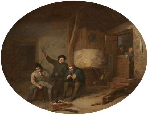 Pieter de Bloot — Interieur mit trinkenden und rauchenden Bauern