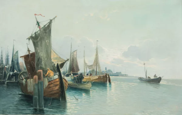 Karl Kaufmann — Fischerboote in der Nähe von Harlingen (Holland)