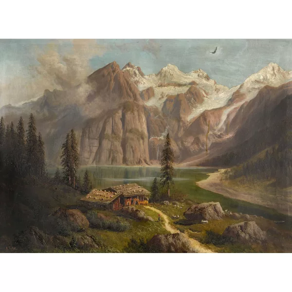 Alois Toldt — « Lac d’Oeschinen avec le Blüemlisalp »