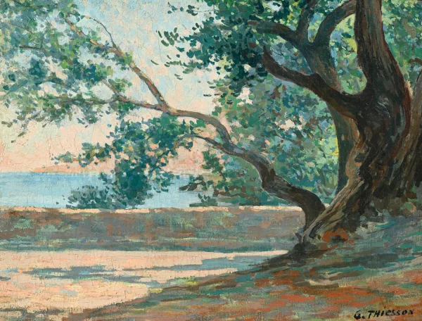 Gaston Thiesson — Arbre au bord de l'eau