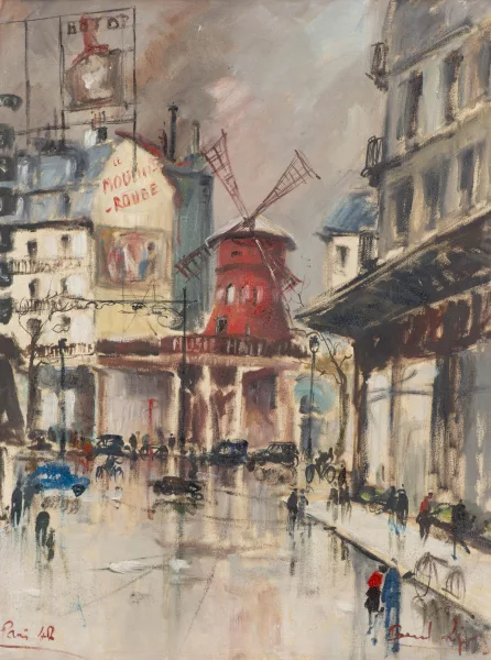 Bernard Lignon — Bernard LIGNON (1928-2017), 'Moulin Rouge', huile