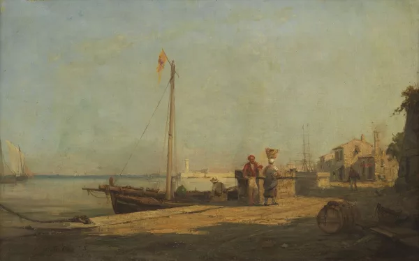 Jean-Baptiste Olive — Quai animé dans le port de Marseille