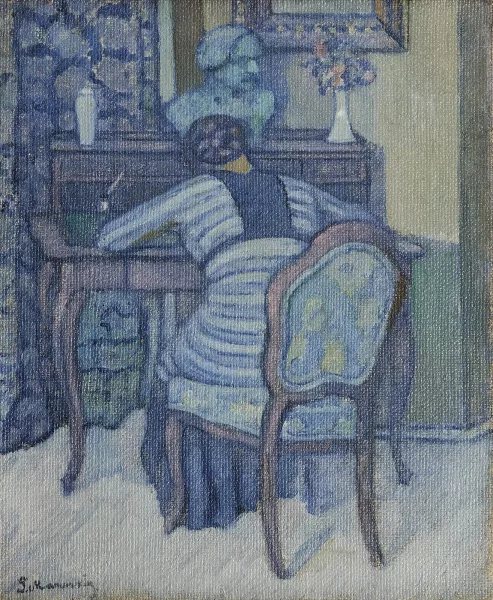 Piero Marussig — Jeune femme à son bureau
