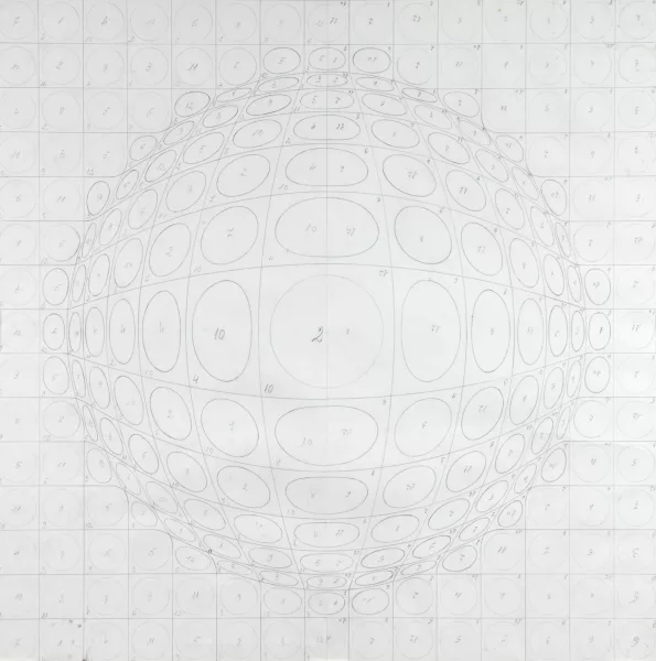 Victor Vasarely — Vorlage für einen Seidendruck, 1969