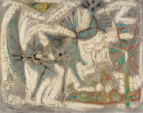 Nikos Kessanlis — Uccello verde, 1957