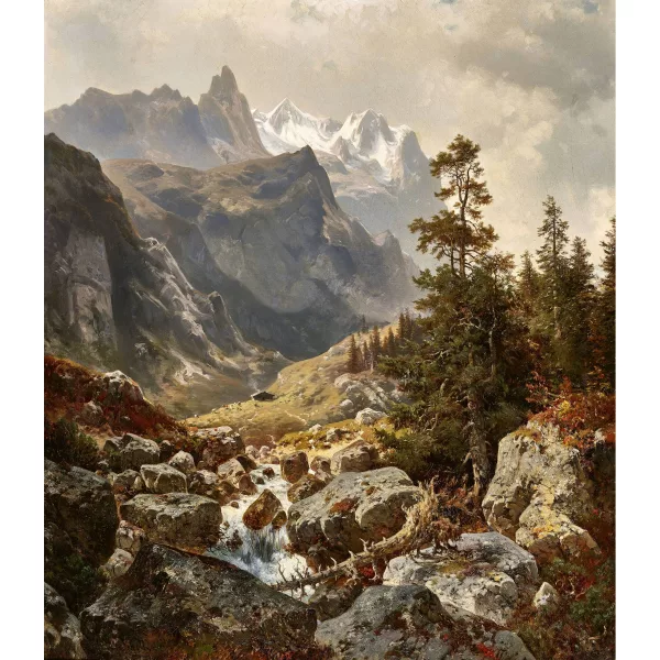 Ludwig Sckell — Wellhorn et Wetterhorn vus de Rosenlaui.