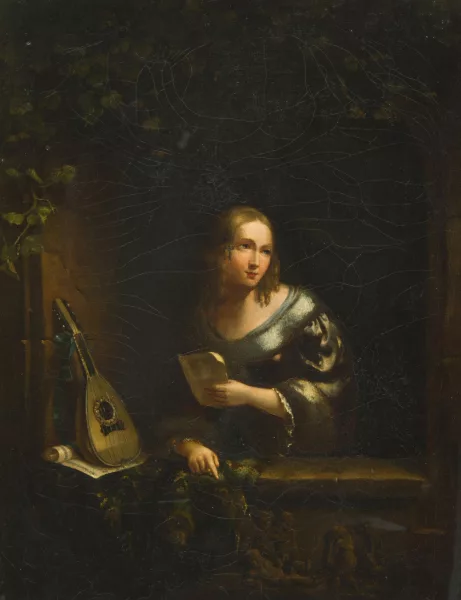 Willem van Mieris — Nachfolger Junge Dame mit Brief und Laute