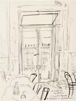 André Dunoyer de Segonzac — Le café de Courteline à Saint-Mandé