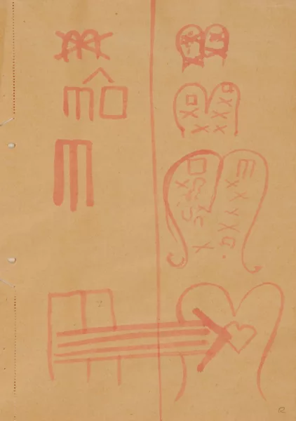 A. R. Penck — 2 aquarelles : Sans titre, années 1960