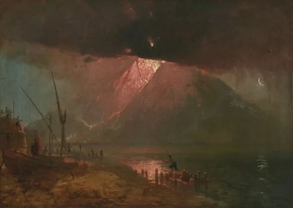 James Baker Pyne — Der Vesuv während des Ausbruchs von 1855, bei Nacht