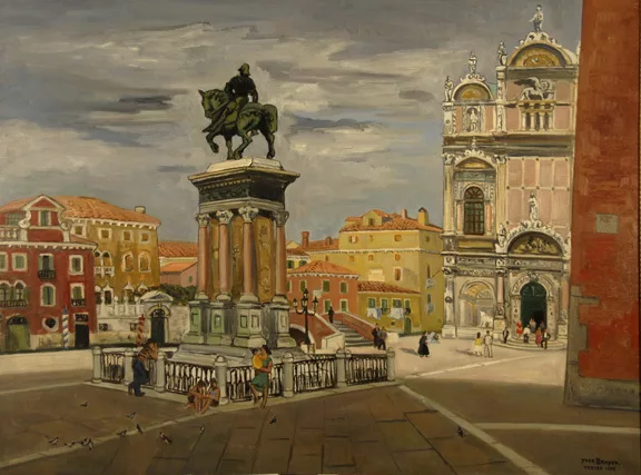 Yves Brayer — Place San Giovanni e Paolo, Venise, 1970