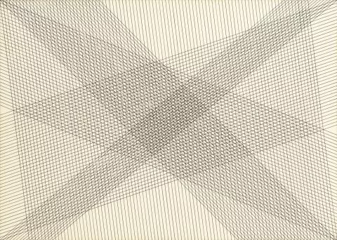 Herman de Vries — V 74 - 05 S (random line grid drawing)