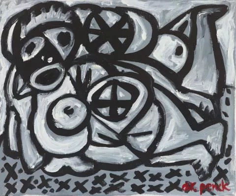 A. R. Penck — Sans titre (Hommage à Picasso)