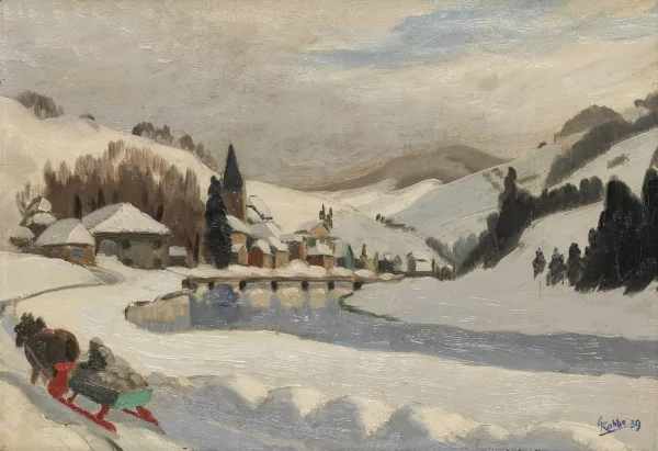 Gaston Robbe — Paysage hivernal à Montbenoit dans le Doubs