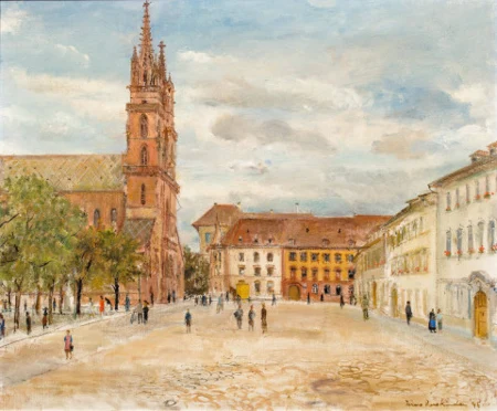 Münsterplatz in Basel, 1945