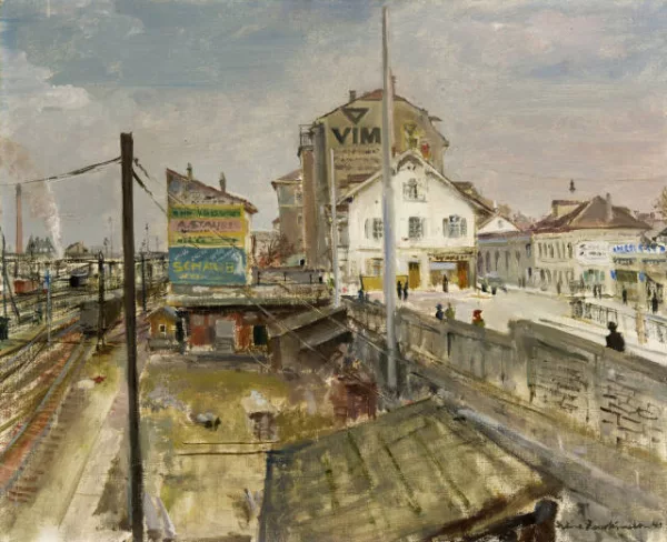 Irène Zurkinden — Häusergruppe beim Basler Bahnhof