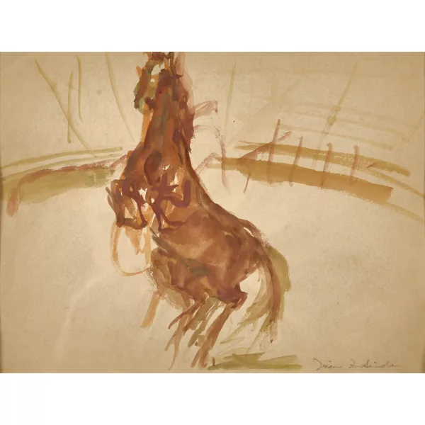 Irène Zurkinden — Pferd in der Manege.