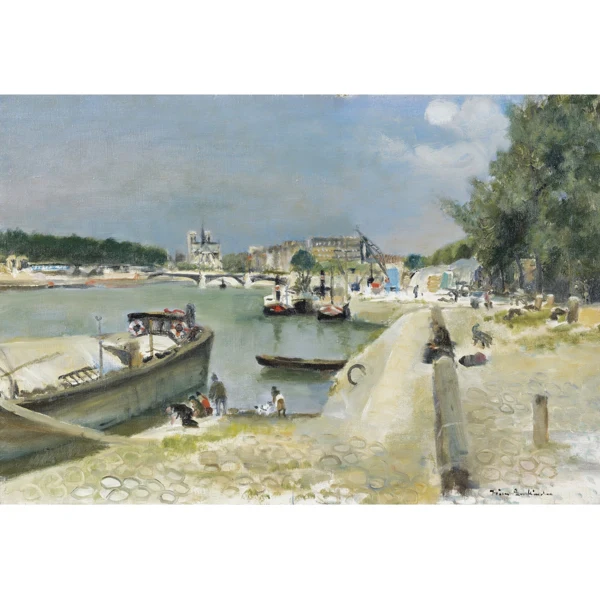 Irène Zurkinden — AM SEINE UFER MIT BLICK GEGEN NOTRE DAMEAT THE SHORE OF THE SEINE WITH VIEW TO NOTRE DAME